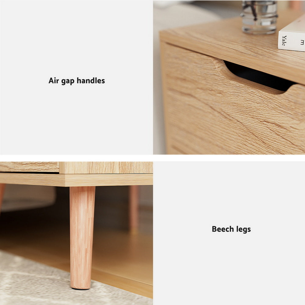 Bedside Table 2 Drawers Nightstand - Various Colours