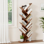 Artiss 9-Tier Walnut Tree Bookshelf