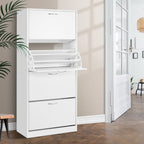 Elegant 60-Pair Contemporary Shoe Rack Cabinet