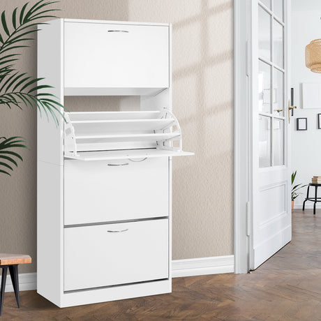 Elegant 60-Pair Contemporary Shoe Rack Cabinet