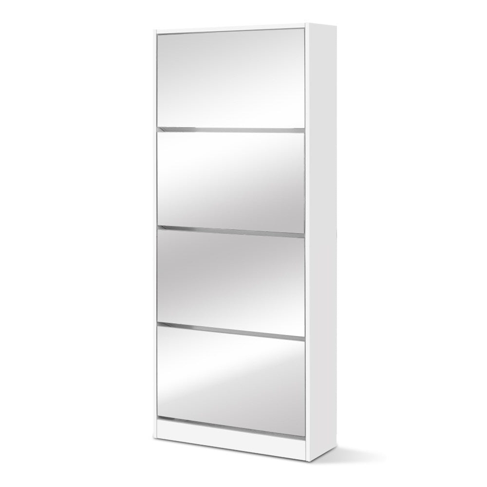 Elegant Shoe Rack with Full-Length Mirror