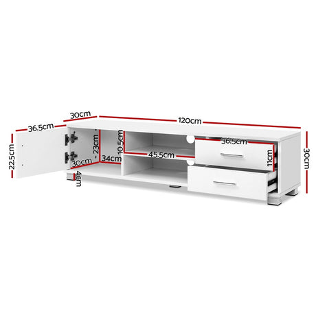 Artiss White Dylan 120cm Entertainment Unit