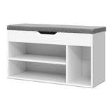 Elegant White Shoe Rack Bench Cabinet