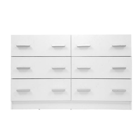 Contemporary 6-Drawer White Chest of Drawers