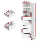 Elegant White 6-Drawer Tallboy Cabinet