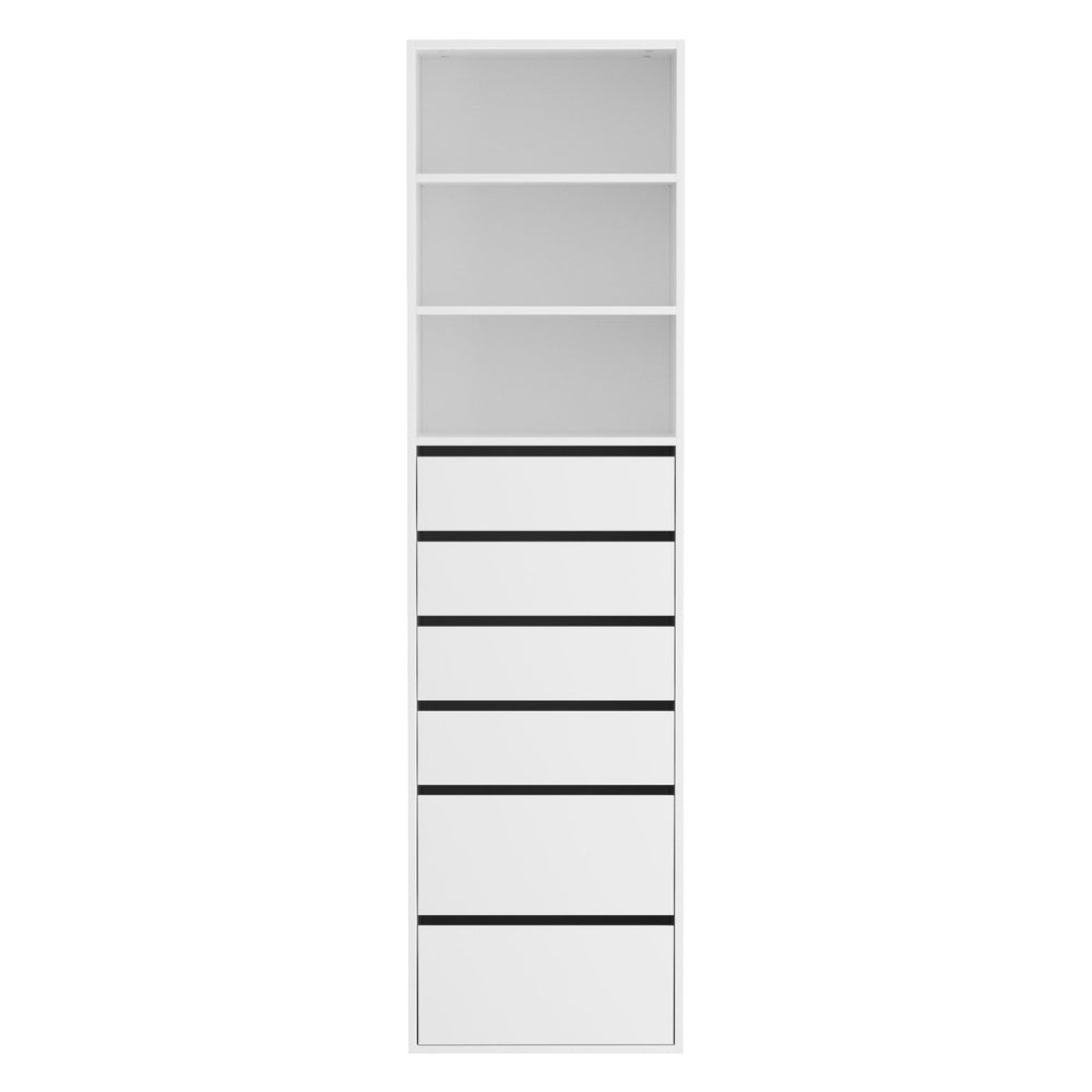 Elegant White 6-Drawer Tallboy Cabinet