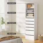 Elegant White 6-Drawer Tallboy Cabinet