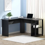 Artiss L-Shape Computer Desk - Black 136CM