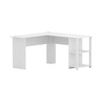 Artiss L-Shape White Computer Desk Shelf