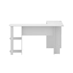 Artiss L-Shape White Computer Desk Shelf