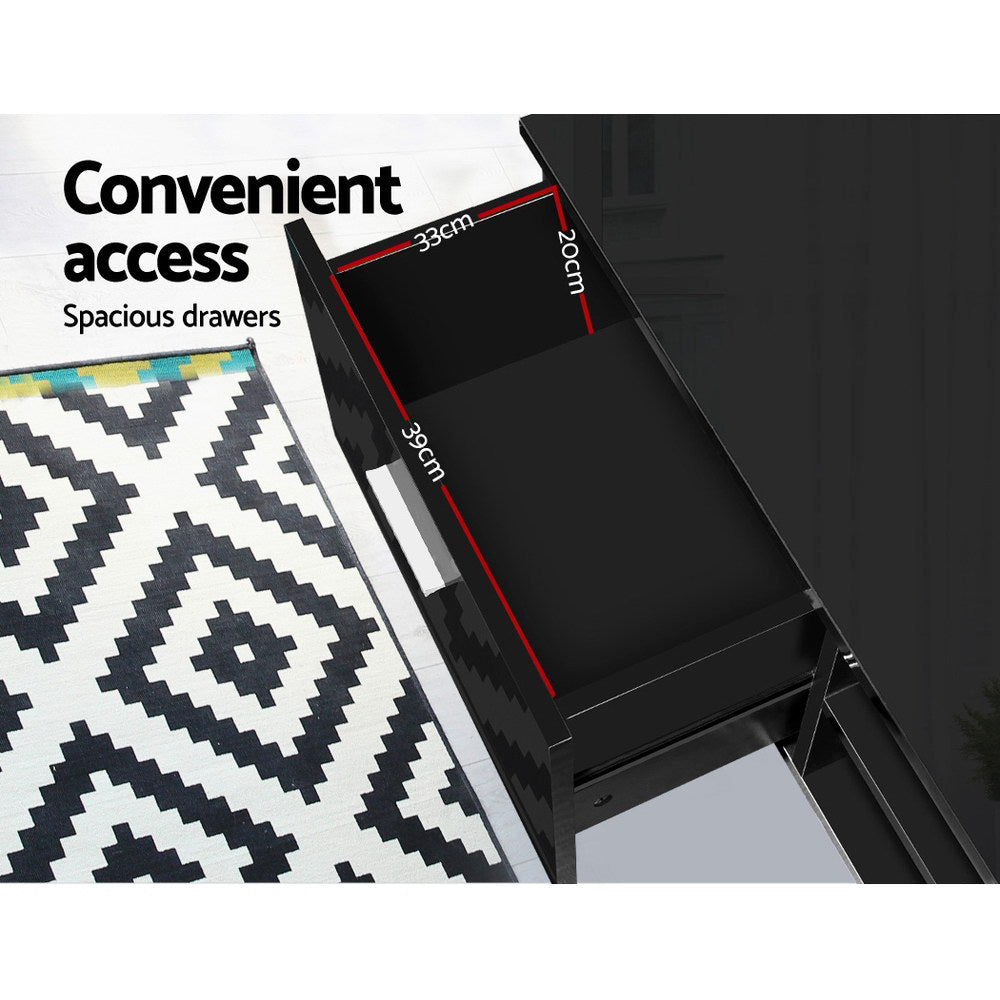 Artiss 140cm Black Entertainment Unit TV Cabinet