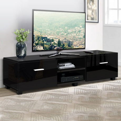Artiss 140cm Black Entertainment Unit TV Cabinet