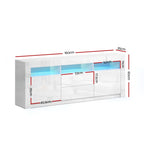 Artiss 160cm White LED Entertainment Unit