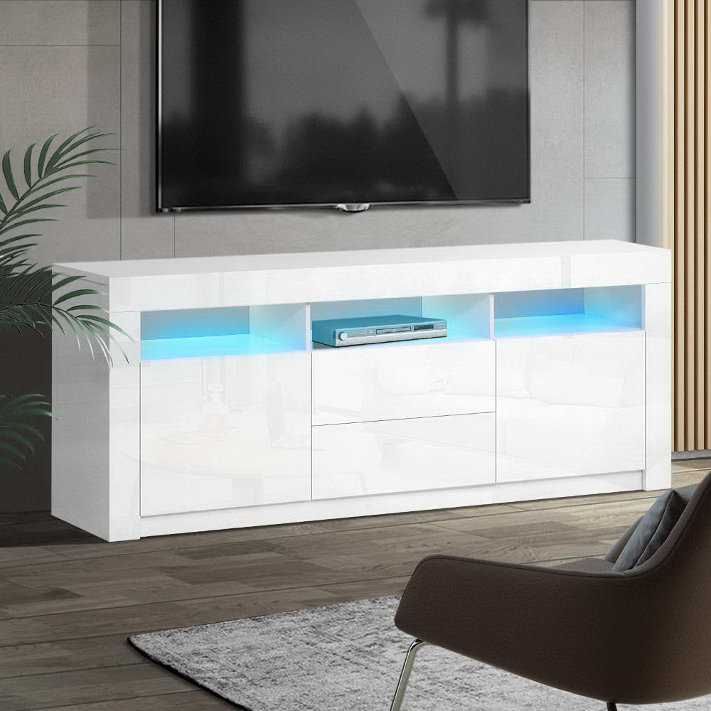 Artiss 160cm White LED Entertainment Unit