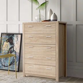 Elegant 5-Drawer Tallboy Chest of Drawers