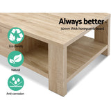 Artiss Maxi Coffee Table with Drawer - Oak