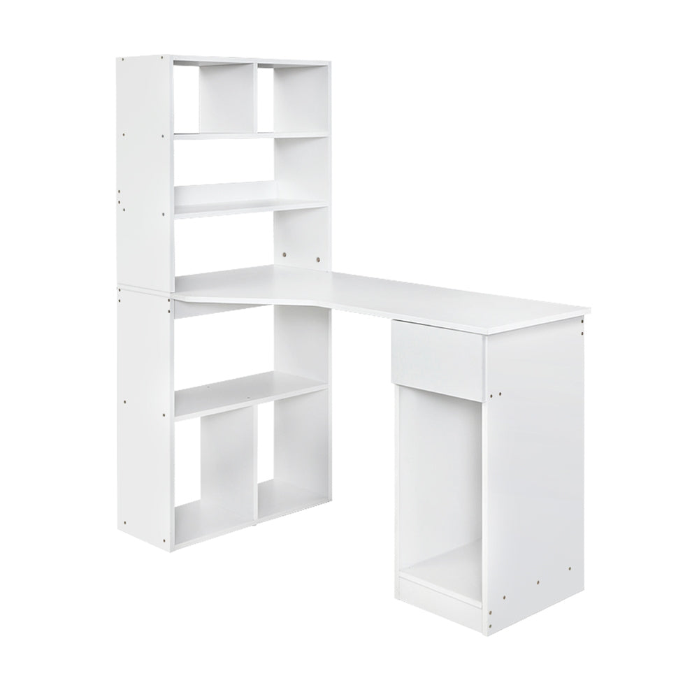 Artiss 120CM White Computer Desk with Bookshelf