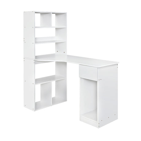 Artiss 120CM White Computer Desk with Bookshelf