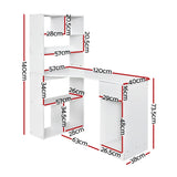Artiss 120CM White Computer Desk with Bookshelf