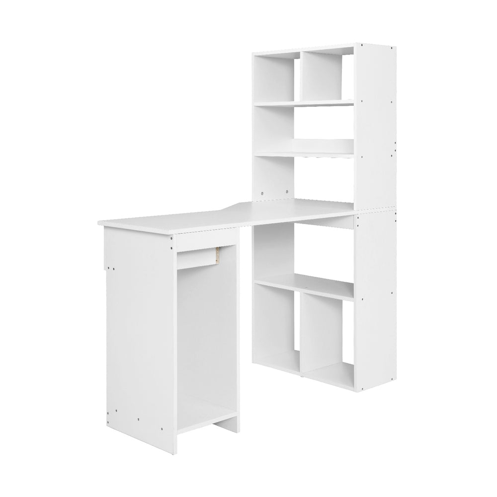 Artiss 120CM White Computer Desk with Bookshelf