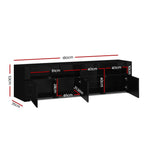 Artiss 180cm LED Black Entertainment Unit