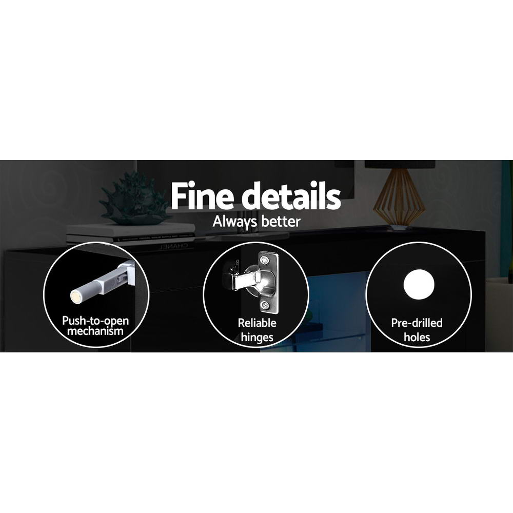 Artiss 180cm LED Black Entertainment Unit