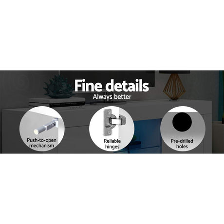 Artiss 180cm LED TV Cabinet - White