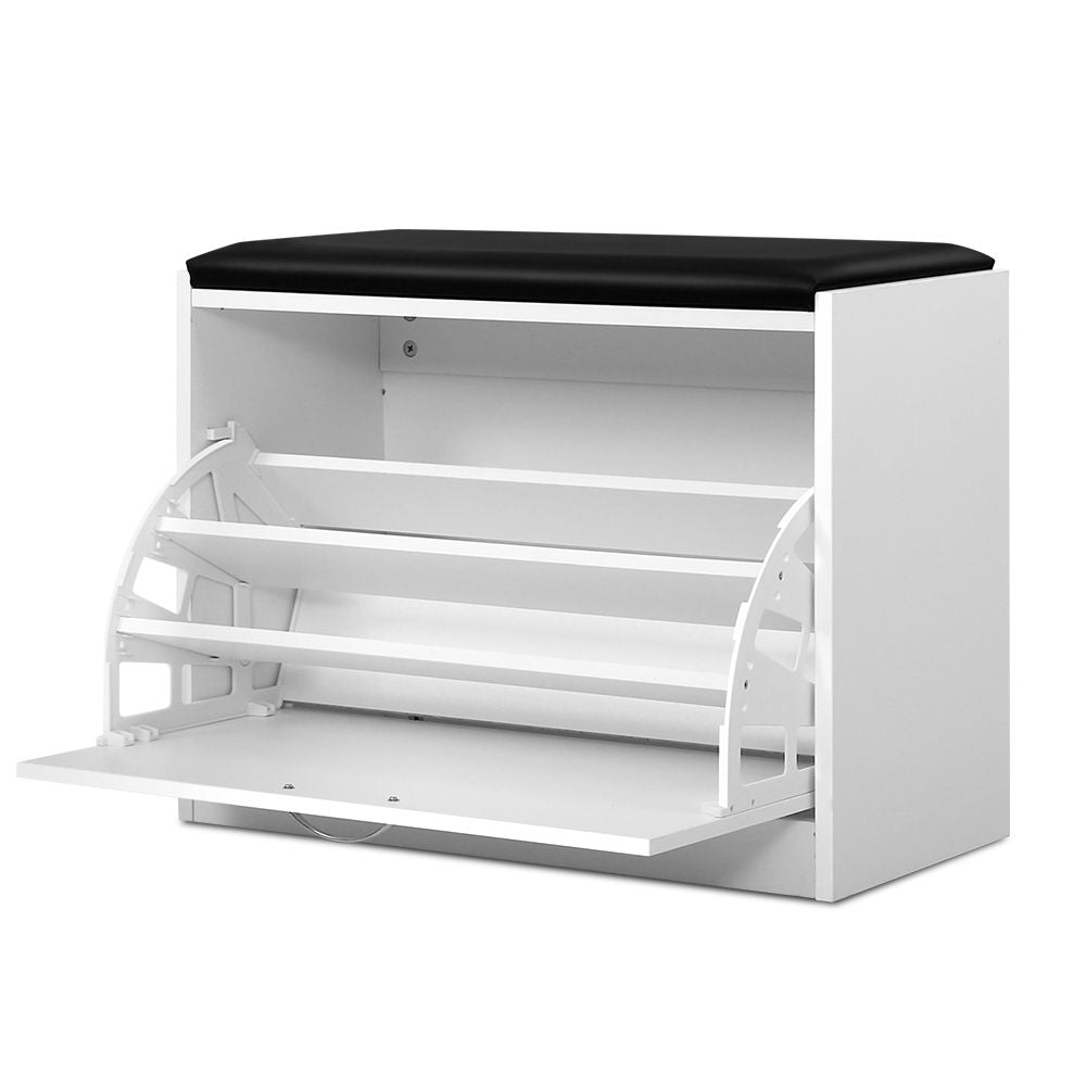 White Multifunctional Shoe Rack and Bench