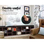 Walnut Shoe Rack Cabinet Bench with Cushioned Seat