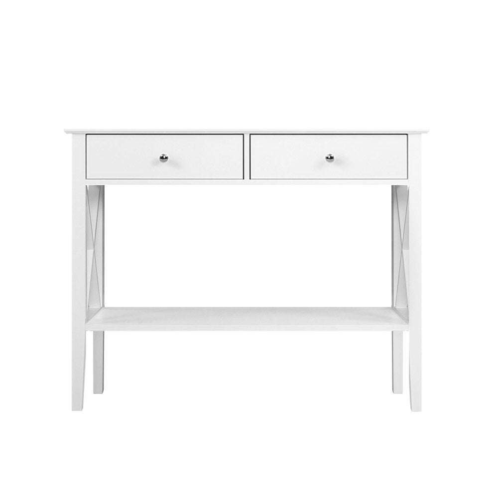 Artiss White Console Table with 2 Drawers