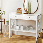 Artiss White Console Table with 2 Drawers