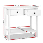 Artiss White Console Table with 2 Drawers