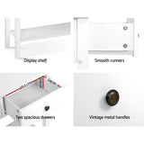 Artiss White Console Table with 2 Drawers