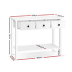 Artiss White Console Table with 3 Drawers