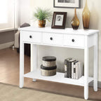 Artiss White Console Table with 3 Drawers