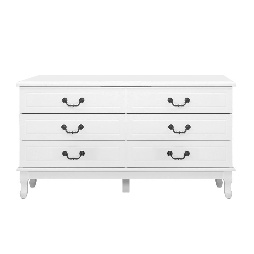 Elegant French Provincial 6 Drawer Chest