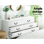 Elegant French Provincial 6 Drawer Chest