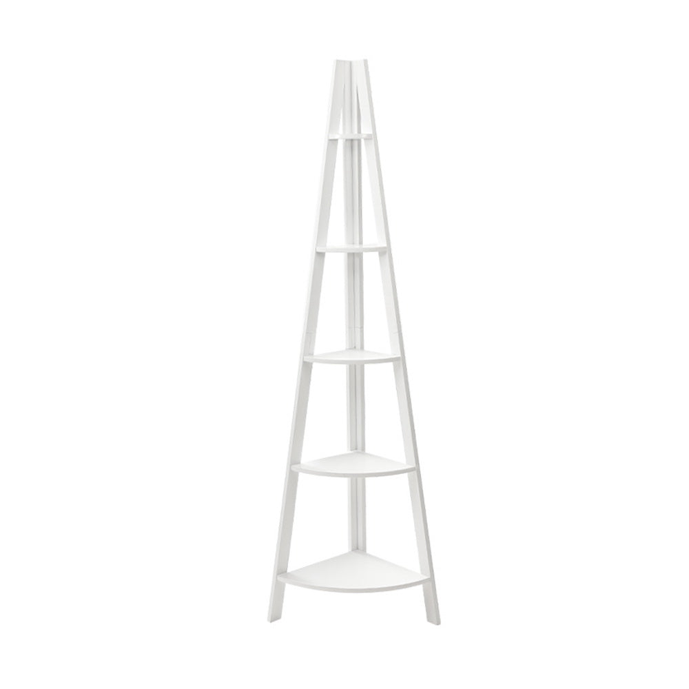 Artiss 5-Tier Corner Bookshelf - CANE White
