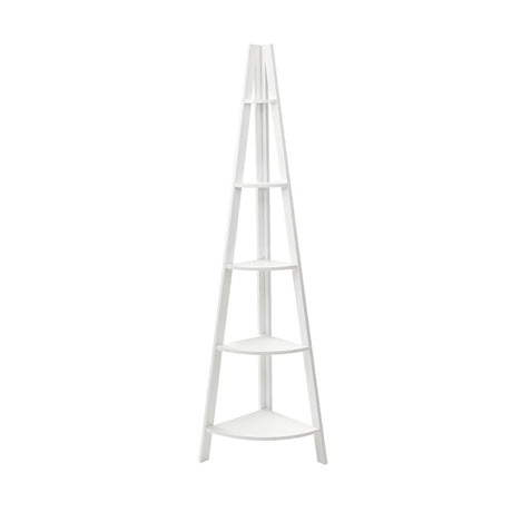 Artiss 5-Tier Corner Bookshelf - CANE White