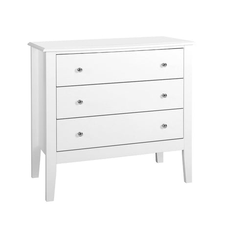 Elegant 3-Drawer Chest of Drawers in White