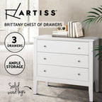 Elegant 3-Drawer Chest of Drawers in White