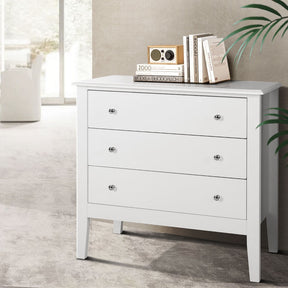 Elegant 3-Drawer Chest of Drawers in White