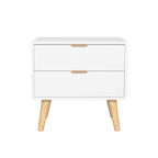 Artiss Bedside Table 2 Drawers - White