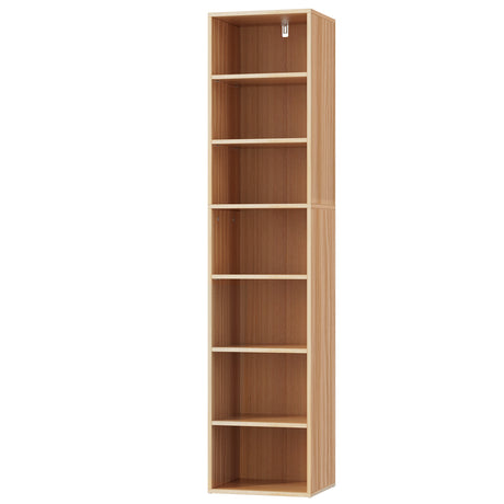 Artiss MILO Pine 7-Tier Bookshelf