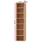 Artiss MILO Pine 7-Tier Bookshelf