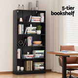 Artiss ANTON 5-Tier Bookshelf in Black