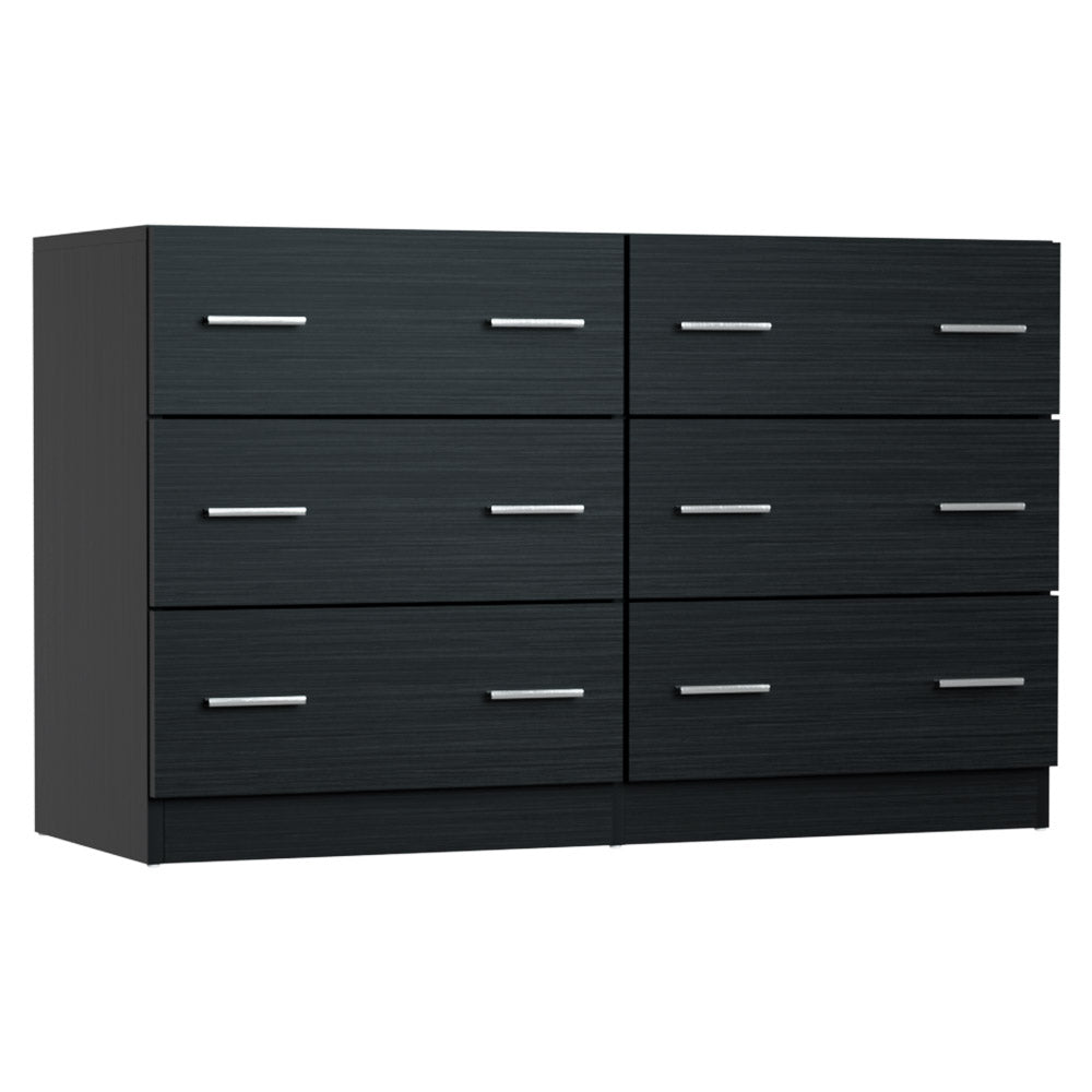 Elegant 6-Drawer Black Chest of Drawers