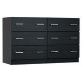 Elegant 6-Drawer Black Chest of Drawers