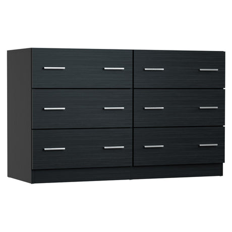 Elegant 6-Drawer Black Chest of Drawers