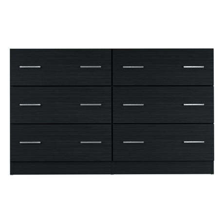 Elegant 6-Drawer Black Chest of Drawers